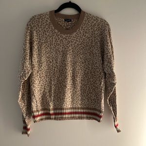 Splendid Cheetah Print Pullover Crewneck, Size: Medium